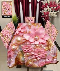 3D ডাইনিং টেবিল ও চেয়ার কাভার ফুল সেট